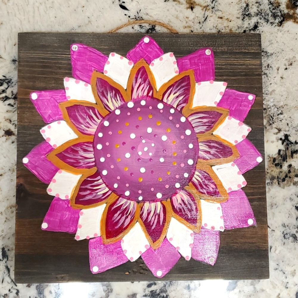 NWT Hand Painted Wall Flower